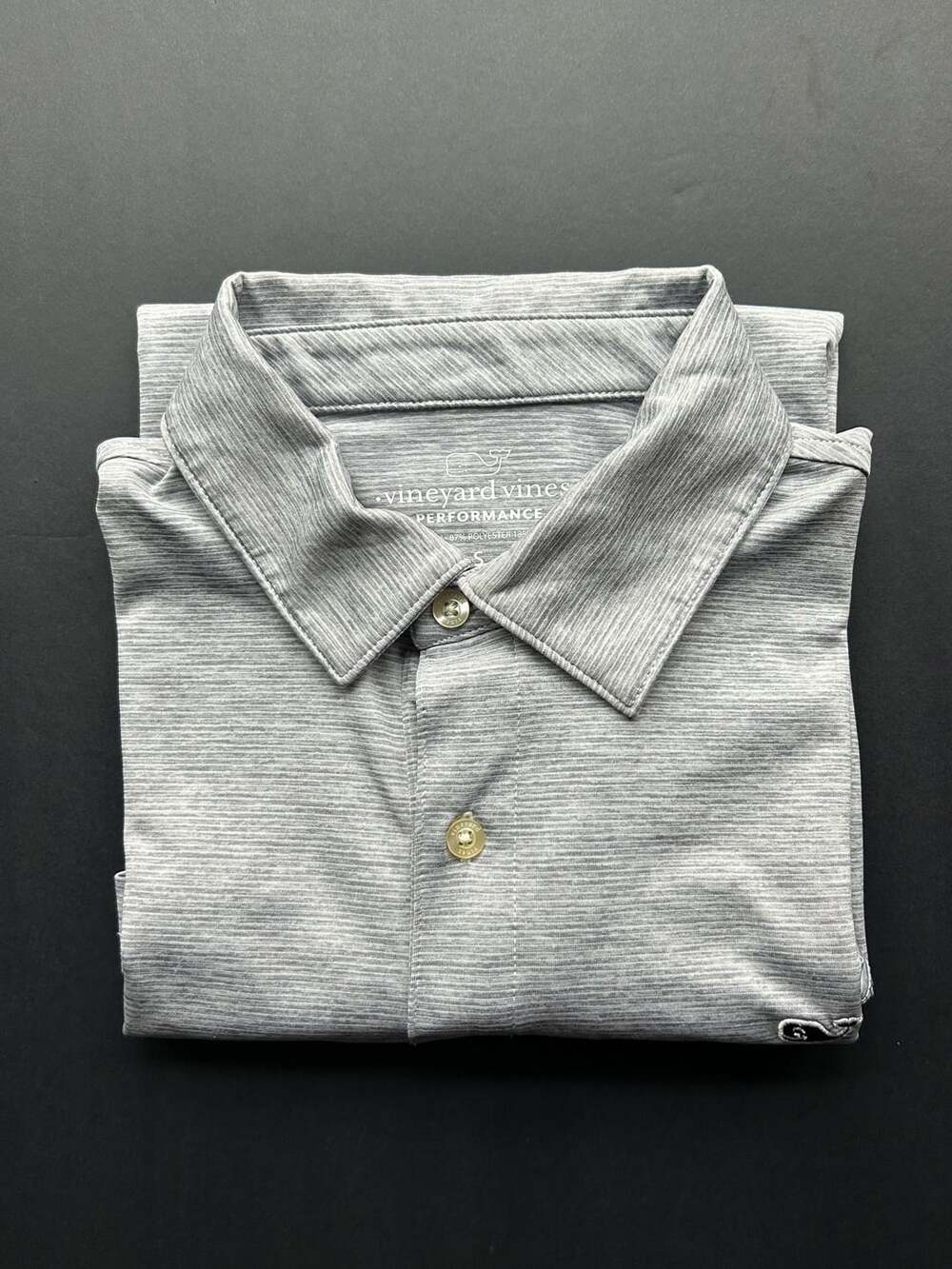 Vineyard Vines Performance Polo Size S Gray Striped